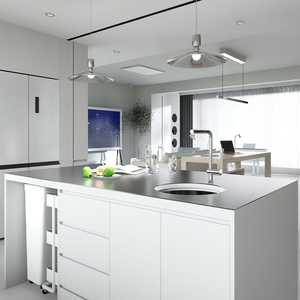 Meuble de cuisine moderne en acier inoxydable <span class=keywords><strong>laqué</strong></span> blanc argenté brillant, résistant à la corrosion et à la rouille, pour évier et garde-manger, idéal pour la maison - Product Image 5