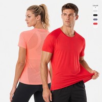 T-shirt de sport pour homme personnalisé avec logo imprimé OEM, anti-boulochage, respirant, extensible, doux, évacuant l'humidité, pour l'entraînement