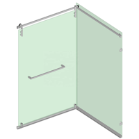 Nouveau style de systèmes de portes de douche coulissantes sans cadre, système coulissant d'angle, accessoires de quincaillerie pour portes pliantes en verre pour salle de bain