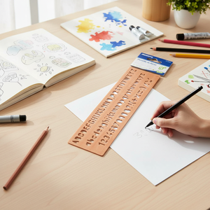 Righello Stencil Alfabetico in Materiale PET Piccolo Mengfu Modello M-0068 Prodotto in Cina per Progetti di Artigianato, Disegno Fai-da-Te e Design - Product Image 3