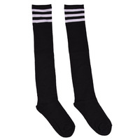 Chaussettes hautes pour femmes, multicolores, mini-jupe, au-dessus du genou, rayées, grande taille, chaussettes hautes jusqu'à la cuisse, vente en gros