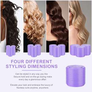 Venta al por mayor del fabricante: Nuevo set de 30 rulos sin calor de plástico y nailon con pinzas autoadherentes para rizar el cabello. - Product Image 3