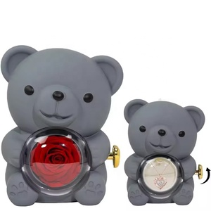 2024 Hot Bán Màu Đỏ Xoay Gấu Xà Phòng Rose Flower Hộp Hộp Đồ Trang Sức-Ngày Của Mẹ & Tốt Nghiệp Hộp Quà Tặng - Product Image 2