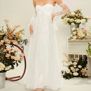 sachin and babi light blue dress Romantic Long Mermaid White Lace Long Sleeves Backless Wedding Dress with Bridal Cape main image 1