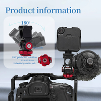 Support d'extension personnalisé en alliage d'aluminium pour griffe porte-accessoire d'appareil photo, triple griffe porte-accessoire, micro, éclairage vidéo LED, bras articulé avec vis 1/4''