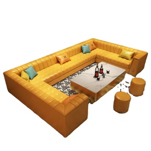 Canapé d'angle en forme de <span class=keywords><strong>L</strong></span> pour club, restaurant, ou bar, avec banquette et chaise longue en U - Product Image 1