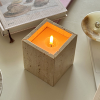 SAIDKOCC Bougeoir en travertin naturel personnalisé Pot à bonbons Stockage de bijoux Mini diffuseur d'arôme floral et diffuseur Mini Vase