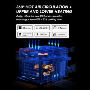 <span class=keywords><strong>Amazon</strong></span> Prime-freidora de aire <span class=keywords><strong>Digital</strong></span> eléctrica, horno tostador, 30L - Product Image 5