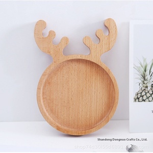 Plato de cena de dibujos animados de madera para niños, bandeja para el hogar para pastel, pan, merienda, fruta, plato de comida duradero - Product Image 6