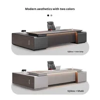 Ensemble de chaises de bureau en forme de L avec 2 tiroirs Mobilier de bureau de direction moderne Table de bureau simple