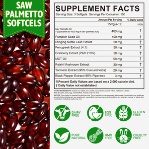 Integratore Alimentare Capsule di Saw Palmetto e Capsule di Semi di Ortica Capsule di Saw Palmetto per <span class=keywords><strong>la</strong></span> <span class=keywords><strong>Prostata</strong></span> per Supportare l'Equilibrio Ormonale - Product Image 5