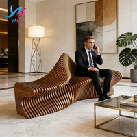 Banc en bois paramétrique moderne, sièges ondulés en bois massif, chaises d'attente durables pour jardin, hôtel, bureau, salon, mobilier commercial