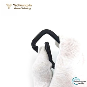 Square aluminum alloy climbing carabiner, bulk price, all black metal <b>quick</b>-<b>link</b> carabiner, bag strap hook - Product Image 3