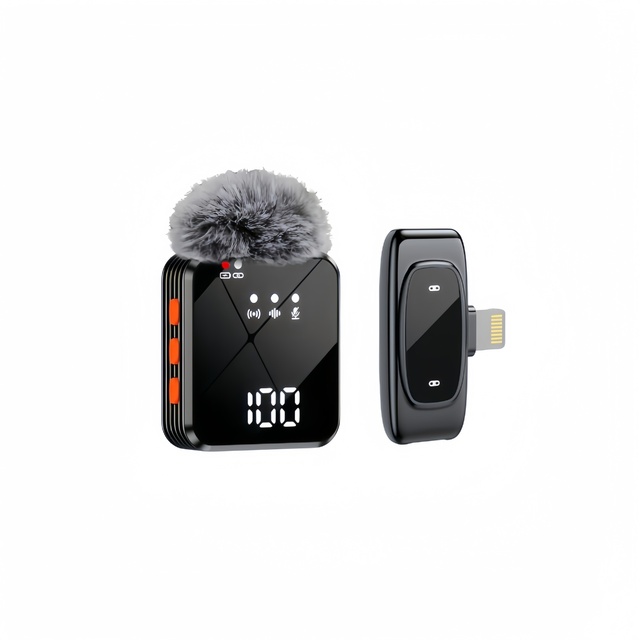 Wholesale Wireless Lavalier Microphone with Charging Case AI Noise Reduction LED Display for Vlog Live Streaming Interview