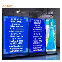 P2.5 lecteur de publicité numérique intelligent portable écran LED revêtement de sol mobile debout extérieur affichage d'affiche LED avec roues