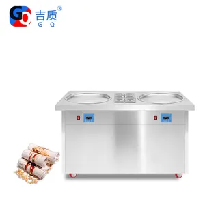 GQ-PF2R-6C Thailand Single Pan 6 Buckets Fried Ice Cream Roller/ Instant Ice Cream Rolls Machine/ Fry Ice Cream Cold Plate