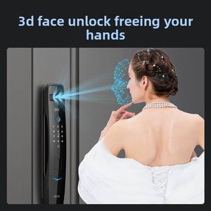 Olivia K5 kunci pembuluh darah sidik jari pintar sepenuhnya kamera ganda paduan aluminium anti-maling pintu kayu rumah Tuya App WiFi - Product Image 2