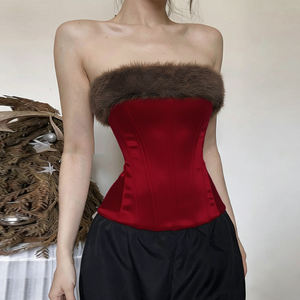 Top de punto sin mangas con hombros descubiertos y diseño patchwork para mujer, ajustado, estilo tubo, moda de verano, chaleco informal - Product Image 3