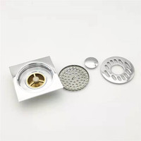 Logo personnalisé OEM haute qualité bonne vente insert carré pour carrelage couvercle de drain de sol en laiton chromé drain