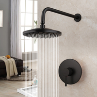 Robinet de bain cascade contemporain 8 pouces en laiton antique, ensemble de douche pluie monocommande avec cartouche céramique