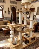 Structure d'escalade pour chat en bois de luxe moderne, super grande, écologique, design à 4 niveaux, facile à assembler