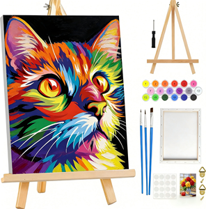 ชุดอุปกรณ์ DIY สำหรับงานดรอปชิปปิ้ง ภาพวาดสีน้ำมันบนผ้าใบแบบนามธรรม งานศิลปะติดผนัง รับทำโลโก้ตามสั่ง ภาพสัตว์ ภาพสีน้ำมันบนผ้าลินิน 20 ชิ้น - Product Image 1