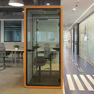Modern Soundproof Office Pod With Glass Walls And <b>LED</b> <b>Lighting</b> For Office Use - Product Image 2