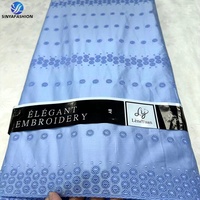 Sinya 100 % Coton Tissu Dentelle Brodé de Luxe Haute Qualité Dentelle Voile Suisse Africaine 5 Verges Dentelle Polonaise pour Hommes