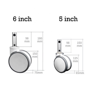 6 Zoll <span class=keywords><strong>5</strong></span> Zoll Zentral schloss Sockel medizinisches Krankenhaus bett Zentral verriegelung Lenkräder - Product Image 4