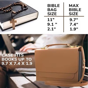 Housse de protection pour livres anciens et Bibles, en cuir personnalisé avec fermeture éclair, légère, simple, portable, sac de rangement multifonctionnel pour papeterie - Product Image 1