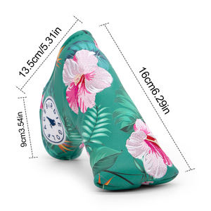 New Design Green Embroidery Flower Golf Head Covers <b>Putter</b> Magnetic Pu Leather Golf Blade <b>Putter</b> <b>Headcover</b> - Product Image 3
