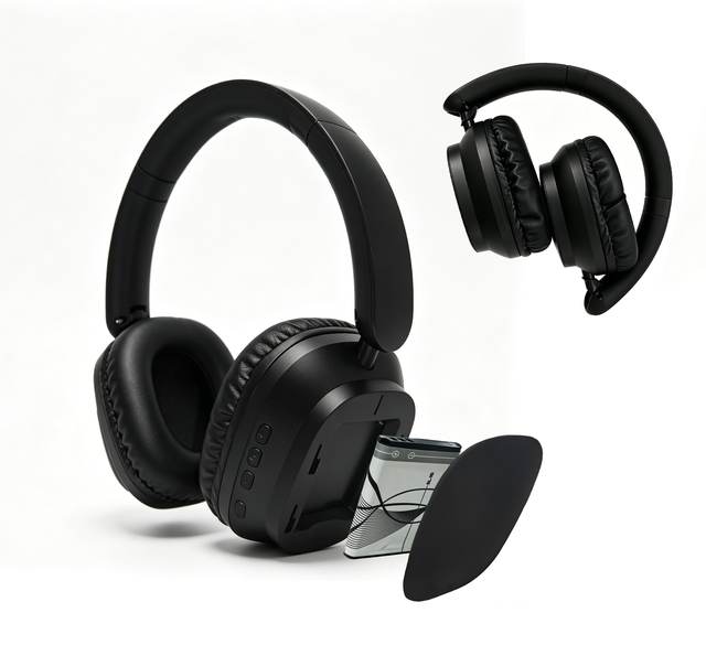 Factory Price Over Ear Wireless Headphones With Detachable Battery Built-in Mic for Calls And Stereo Music