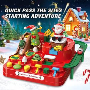 Jouets éducatifs interactifs de Noël en plastique pour enfants de 5 à 7 ans, avec circuit de course de voitures, parking et aventure - Product Image 4