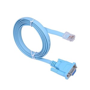 <b>RJ45</b> To Rs232 Blue Flat <b>Cable</b> Db9f 8p8c 1.5m Serial Adapter Connector - Product Image 3