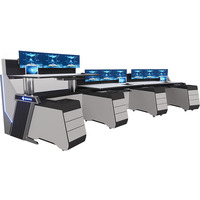 Console de surveillance professionnelle JCCX-4 en acier et bois, personnalisable, durable, pour salle de contrôle en temps réel