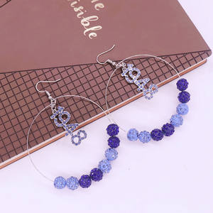 Exquisita organización de servicio artesanal hecha a mano griega ZA año de fundación 1948 número colgante Zeta Amicae hermandad de mujeres pendientes - Product Image 3