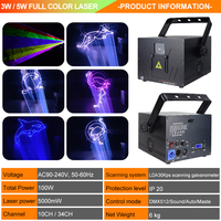 Lumière de scène disco DMX512 Ilda 30Kps 3W/5W RGB, lumière laser d'animation, 100W haute puissance