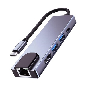 5 en 1 USB C vers <span class=keywords><strong>HDMI</strong></span> et RJ45 Gigabit Ethernet et 2 USB3.0 et PD Hub <span class=keywords><strong>adaptateur</strong></span> de charge pour Macbook Pro et <span class=keywords><strong>Samsung</strong></span> S9 <span class=keywords><strong>S10</strong></span> Etc. - Product Image 1
