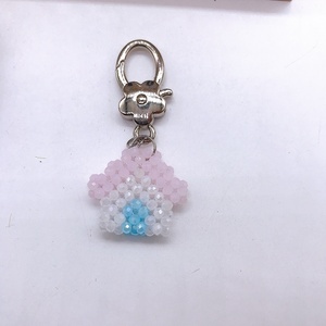 Dainty Handmade Women Handbag Charm Clothing Accessories Girls <b>Purse</b> Bag Decoration Faceted Glass Beads <b>Cute</b> Tiny House Keychain - Product Image 3