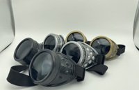 Lunettes de soleil steampunk pour Halloween, cosplay et soirées costumées, style lunettes de soudeur industrielles rondes, gothiques