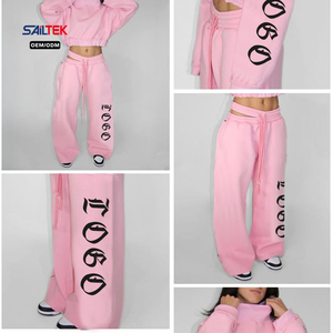 Set Tuta Sportiva da <span class=keywords><strong>Donna</strong></span> in Pile Pesante Personalizzabile: Felpa Oversize e Pantaloni Jogger per Palestra e <span class=keywords><strong>Sport</strong></span> - Product Image 3