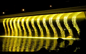 2025 dimensioni personalizzate per interni/esterni in acciaio inox digitale grafica moderna fontana <span class=keywords><strong>cascata</strong></span> tenda per il giardino di pietra - Product Image 6