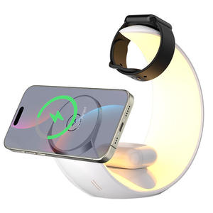 New Magnetic 4 in 1 Wireless Charger with Moon Light, 15W Fast <b>Charging</b> <b>Station</b>, Hot Sale Gift Charger - Product Image 2