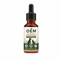 OEM Tetes Imunitas Hewan Peliharaan 60ml Suplemen Obat Cair Herbal Alami Pereda Gatal Kulit untuk Anjing Label Pribadi Khusus