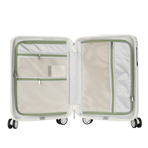 Brede <span class=keywords><strong>Trolley</strong></span> Bagage 20Inch Koffer Met Bekerhouder Oplader Tsa Bagageband Witte Harde Koffer - Product Image 5