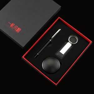 Customised Promotional Men Business Corporate Gifts Set Personality <b>Key</b> <b>Chain</b> With Box Gift Car Leather Keychains for 4S - Product Image 4