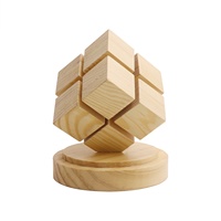 Lampe de chevet créative en bois d'hévéa à quatre couches, design moderne et épuré, commande tactile, batterie intégrée