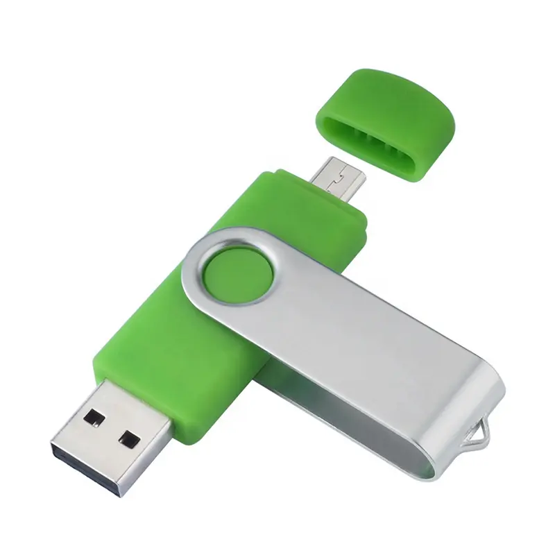 محرك فلاش USB معدني دوار عالي السرعة بسعر الجملة حافظة بلاستيك Twister Otg عصا USB مزدوجة محرك فلاش USB 2 في 1