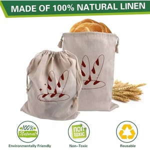 Tùy Chỉnh In Vải Lanh Hữu Cơ Bánh Mì Túi Tái Sử Dụng Thân Thiện Với Môi Đay Thực Phẩm Lưu Trữ Dây Kéo Túi Quà Tặng Với Mô Hình Thư - Product Image 4