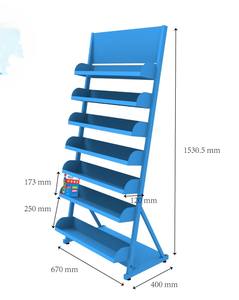 Estante de almacenamiento de libros móvil Estante de exhibición de metal para revistas al aire libre - Product Image 6